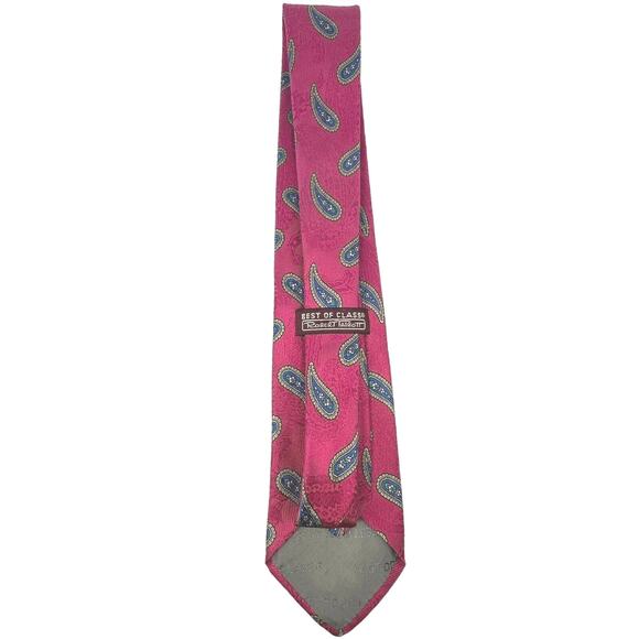 Robert Talbott Best of Class Silk Necktie Pink Paisley Made in USA 59” - Picture 3 of 7